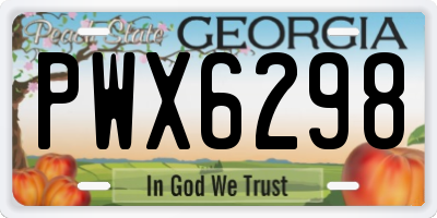 GA license plate PWX6298