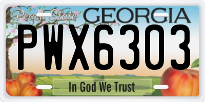 GA license plate PWX6303