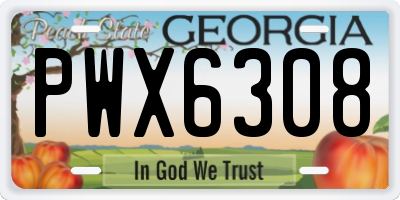 GA license plate PWX6308