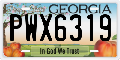 GA license plate PWX6319