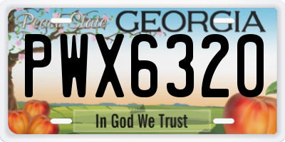 GA license plate PWX6320