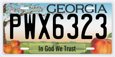 GA license plate PWX6323