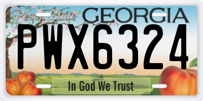 GA license plate PWX6324
