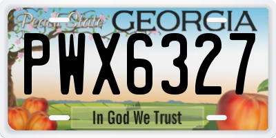 GA license plate PWX6327