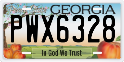 GA license plate PWX6328