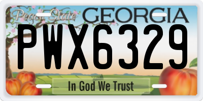 GA license plate PWX6329