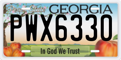 GA license plate PWX6330