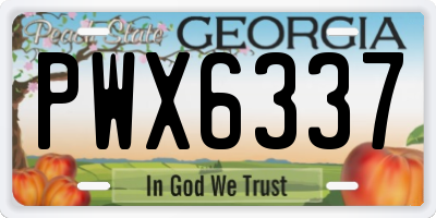 GA license plate PWX6337