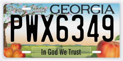 GA license plate PWX6349