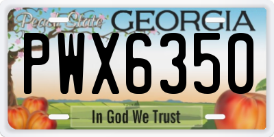 GA license plate PWX6350