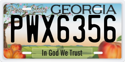 GA license plate PWX6356