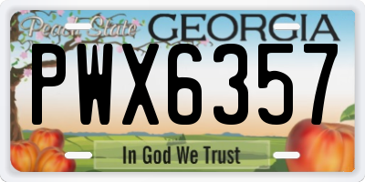 GA license plate PWX6357