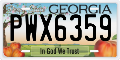GA license plate PWX6359