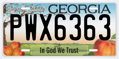 GA license plate PWX6363