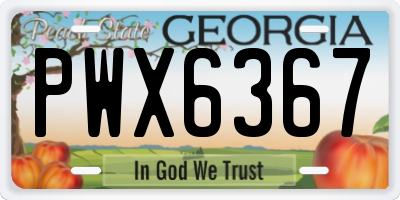 GA license plate PWX6367