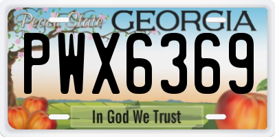 GA license plate PWX6369