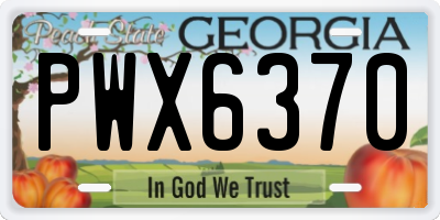 GA license plate PWX6370