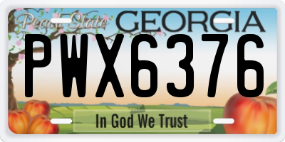 GA license plate PWX6376