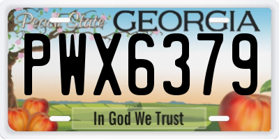 GA license plate PWX6379