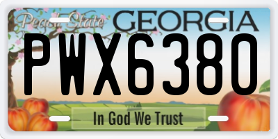 GA license plate PWX6380