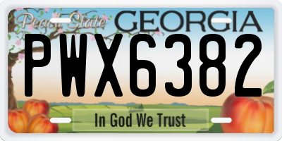 GA license plate PWX6382