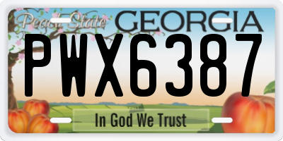 GA license plate PWX6387