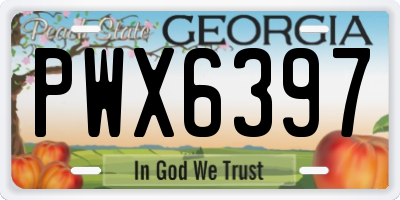 GA license plate PWX6397