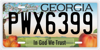 GA license plate PWX6399