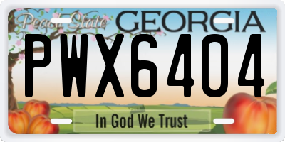 GA license plate PWX6404