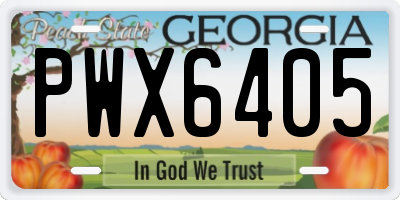 GA license plate PWX6405