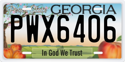 GA license plate PWX6406