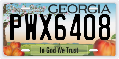 GA license plate PWX6408