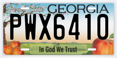 GA license plate PWX6410