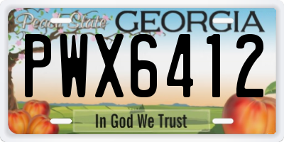 GA license plate PWX6412