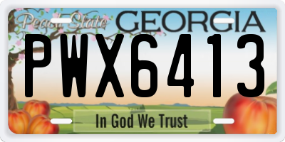 GA license plate PWX6413