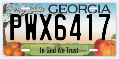 GA license plate PWX6417