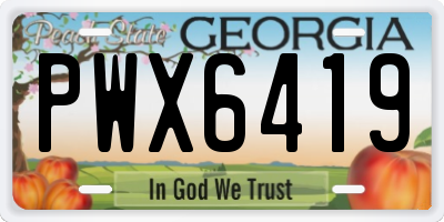 GA license plate PWX6419