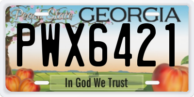 GA license plate PWX6421