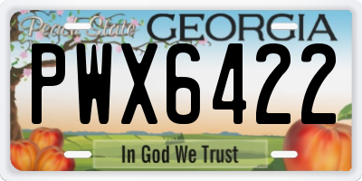 GA license plate PWX6422