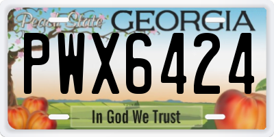 GA license plate PWX6424