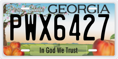 GA license plate PWX6427