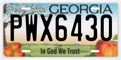 GA license plate PWX6430