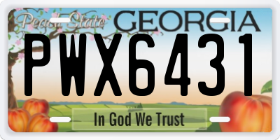 GA license plate PWX6431