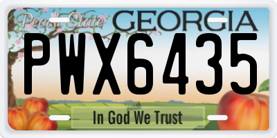 GA license plate PWX6435