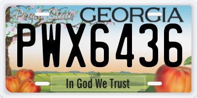 GA license plate PWX6436