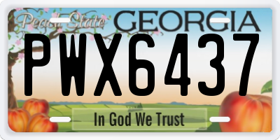 GA license plate PWX6437