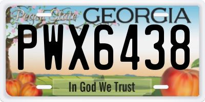 GA license plate PWX6438