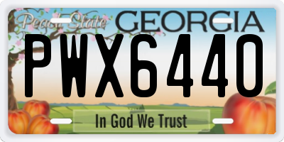 GA license plate PWX6440