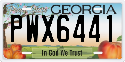 GA license plate PWX6441