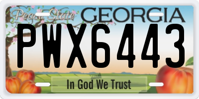 GA license plate PWX6443